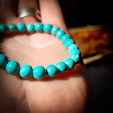 6mm Turquoise Stones Elastic Bracelet