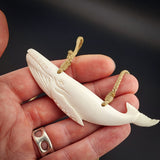 Humpback Whale Bone Carving Pendant Necklace