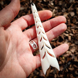Fish Tails Bone Carving Pendant Necklace - NZ Maori Inspired