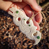 XL Taniwha Breastplate Bone Carving Pendant Necklace