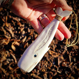 XXL Whale Bone Carving Pendant Necklace - NZ Maori Inspired