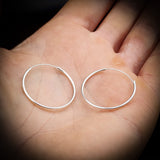 25mm Solid 925 Sterling Silver Round Hoop Earrings