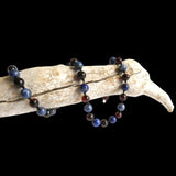 Amber Teething Necklace - Polished Cherry & Lapis Lazuli