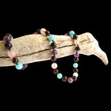 Amber Teething Necklace - Cherry Amber, Amethyst, Rose Quartz, Amazonite