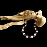 Amber Teething Necklace - Polished Cherry Amber & Rose Quartz