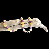 Amber Teething Necklace - Raw Lemon & Amethyst