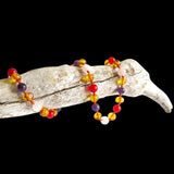 Amber Teething Necklace - Honey Amber, Rose, Amethyst, Red Chalcedony