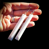 Natural Carved Maori Bone Carving Earrings - Rectangle Drops