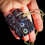 Hei Tiki Black Bone Carving Pendant Necklace