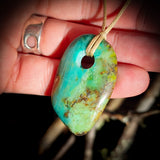 Natural Turquoise Freeform Pendant Necklace (1BBB319)