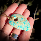 Natural Turquoise Freeform Pendant Necklace (1BBB317)
