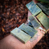 501g Raw NZ Greenstone Pounamu Carving Slices / Offcuts (R14B647)