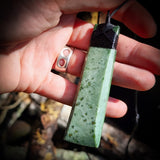 NZ Greenstone / Pounamu Toki Pendant Necklace (N679)