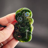 Natural Jade Side Hei Tiki Pendant Necklace (N2309)