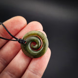 Natural NZ Jade Closed Koru Pendant Necklace (N2213)