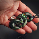 Natural Jade Manaia Pendant Necklace (N2190)