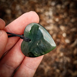 Natural Jade Heart Pendant Necklace (N1106)