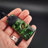 Natural Jade Side Koru Toki Pendant Necklace (N2266)