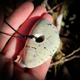 NZ Greenstone Pounamu Irregular Freeform Pendant Necklace (N756)