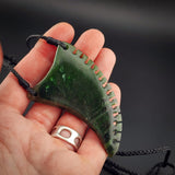 Natural Jade Notched Niho Pendant Necklace (N2284)