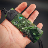 Natural Jade Tiki Toki Pendant Necklace (N2257)