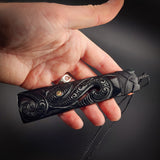Natural Black Jade XL Manaia Toki Pendant Necklace (N2176)