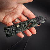 Natural Dark Jade XL Manaia Toki Pendant Necklace (N2255)
