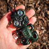 Natural Jade Hei Tiki Pendant Necklace (N1153)