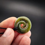 Natural NZ Jade Closed Koru Pendant Necklace (N2213)