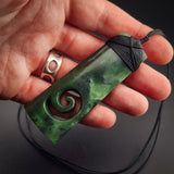 Natural Jade Koru Toki Pendant Necklace (N2166)
