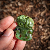 Natural Jade Hei Tiki Pendant Necklace (N2184)