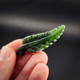 Natural Jade Fern Pendant Necklace (N2258)