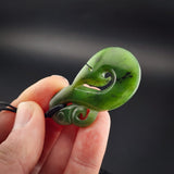 Natural NZ Jade Manaia Pendant Necklace (N2280)
