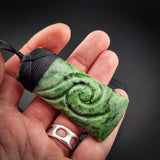 Natural Jade Etched Toki Pendant Necklace (N2165)