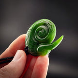 Natural Jade Kiwi Koru Pendant Necklace (N2303)