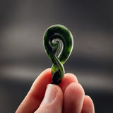 Natural Jade Koru Twist Pendant Necklace (N2261)