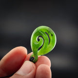 Natural Jade Koru Twist Pendant Necklaces (N2313)