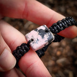 Natural NZ Rhodonite / Pink Pounamu One Off Macrame Bracelet (1A3-854)