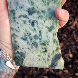 489g Raw Nephrite Jade Carving Slice (R14B685)