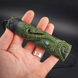 Natural Jade XL Manaia Toki Pendant Necklace (N2275)
