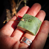 NZ Greenstone Pounamu Toki Pendant Necklace (N480)