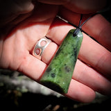 NZ Greenstone / Pounamu Toki Pendant Necklace (N656)