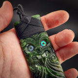 Natural Jade Tiki Toki Pendant Necklace (N2257)