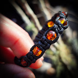 Polished Cognac Baltic Amber Macrame Bracelet