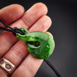 Natural Jade Pikorua Twist Pendant Necklace (N2250)