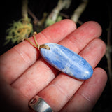 Natural Kyanite Oval Pendant Necklace (1BBB226)