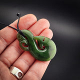 Natural Jade Manaia Pendant Necklace (N2210)