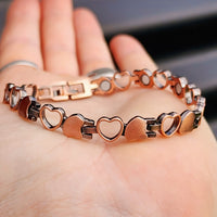 Copper Magnetic Heart Chain Bracelet