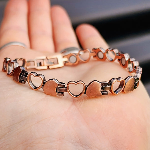 Copper Magnetic Heart Chain Bracelet