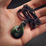 Natural Jade Pikorua Twist Pendant Necklace (N2265)